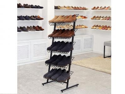 Druciany rega� na buty do sklepu