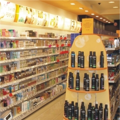 Shop shelves for cosmetics