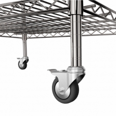 Wire chrome shelving elements