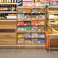 Store shelves for candies