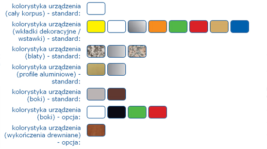 witryny chodnicze - kolorystyka