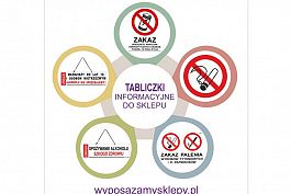 Tabliczki informacyjne do sklepu